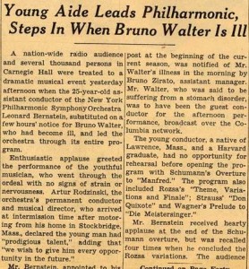 bernstein2New York Times the morning after Leonard Bernstein’s Carnegie Hall debut.